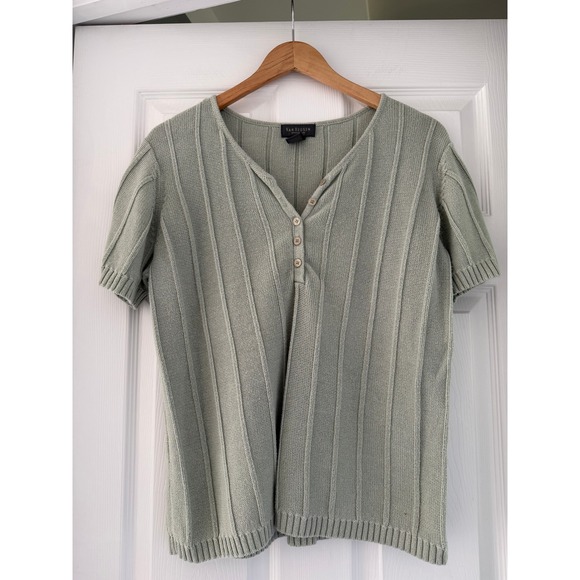Van Heusen Sweaters - Vintage‎ Knit Short Sleeve Cottagecore Sweater Blouse